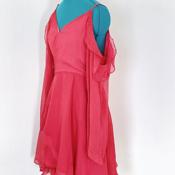 Sheer Women’s Open Shoulder Long Sleeve Chiffon Minidress Kori America S - Picture 5 of 5